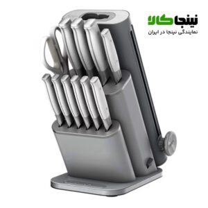 ست چاقو 13 پارچه نینجا رنگ خاکستری مدل NK32013 14 قیمت ست چاقو 13 پارچه نینجا رنگ خاکستری مدل NK32013